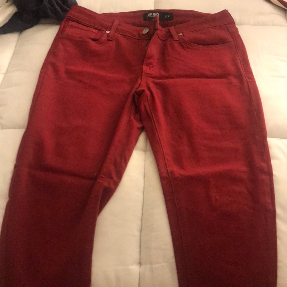 Just Black Crimson Red Pants
